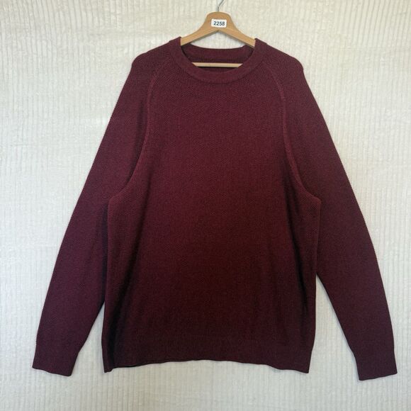 Lululemon Textured Knit Crewneck Sweater Maroon Dark Red Size XL - Picture 1 of 12